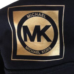 Michael Kors Jean Denim Jacket Gold Buttons Black